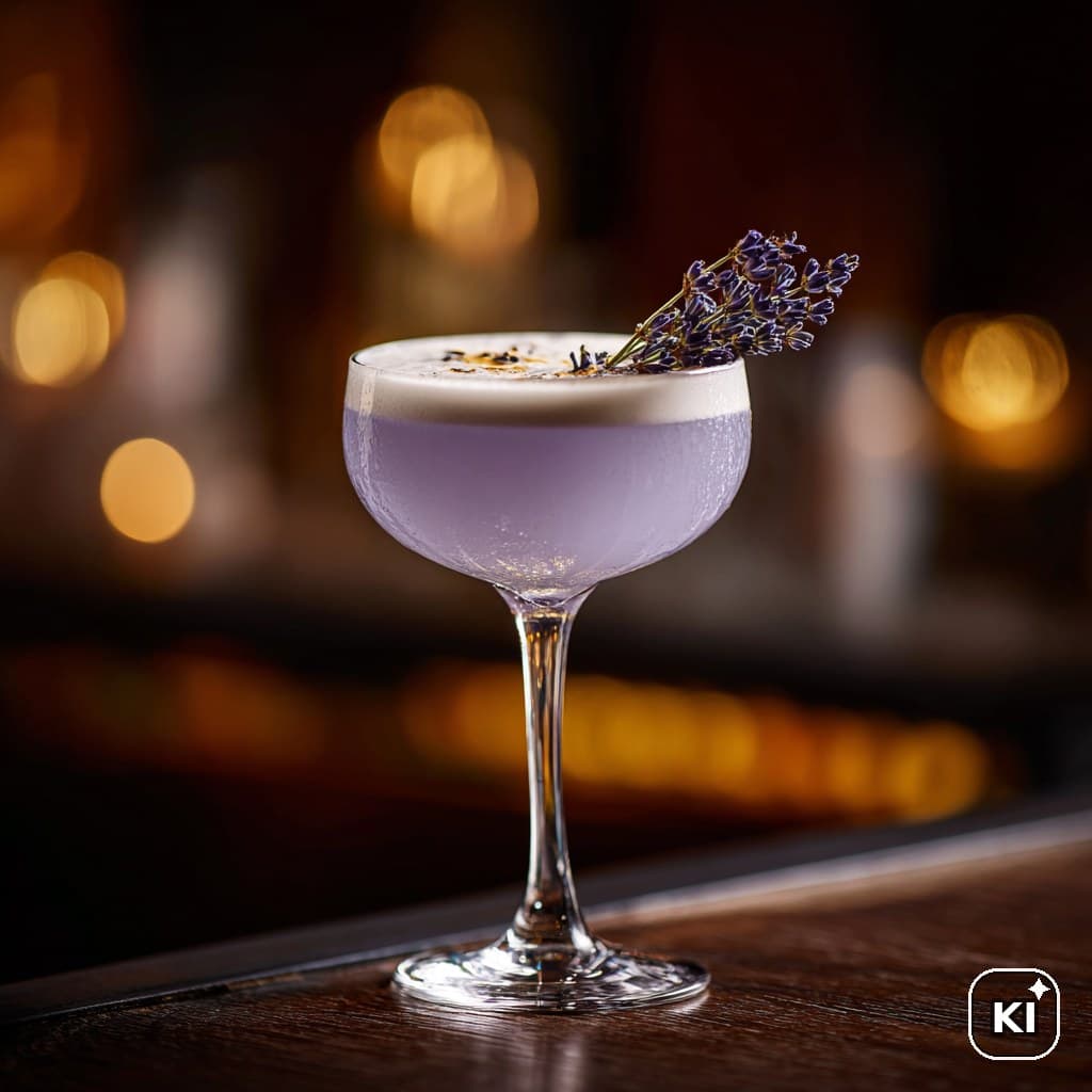 Lavender Gin Sour Cocktail