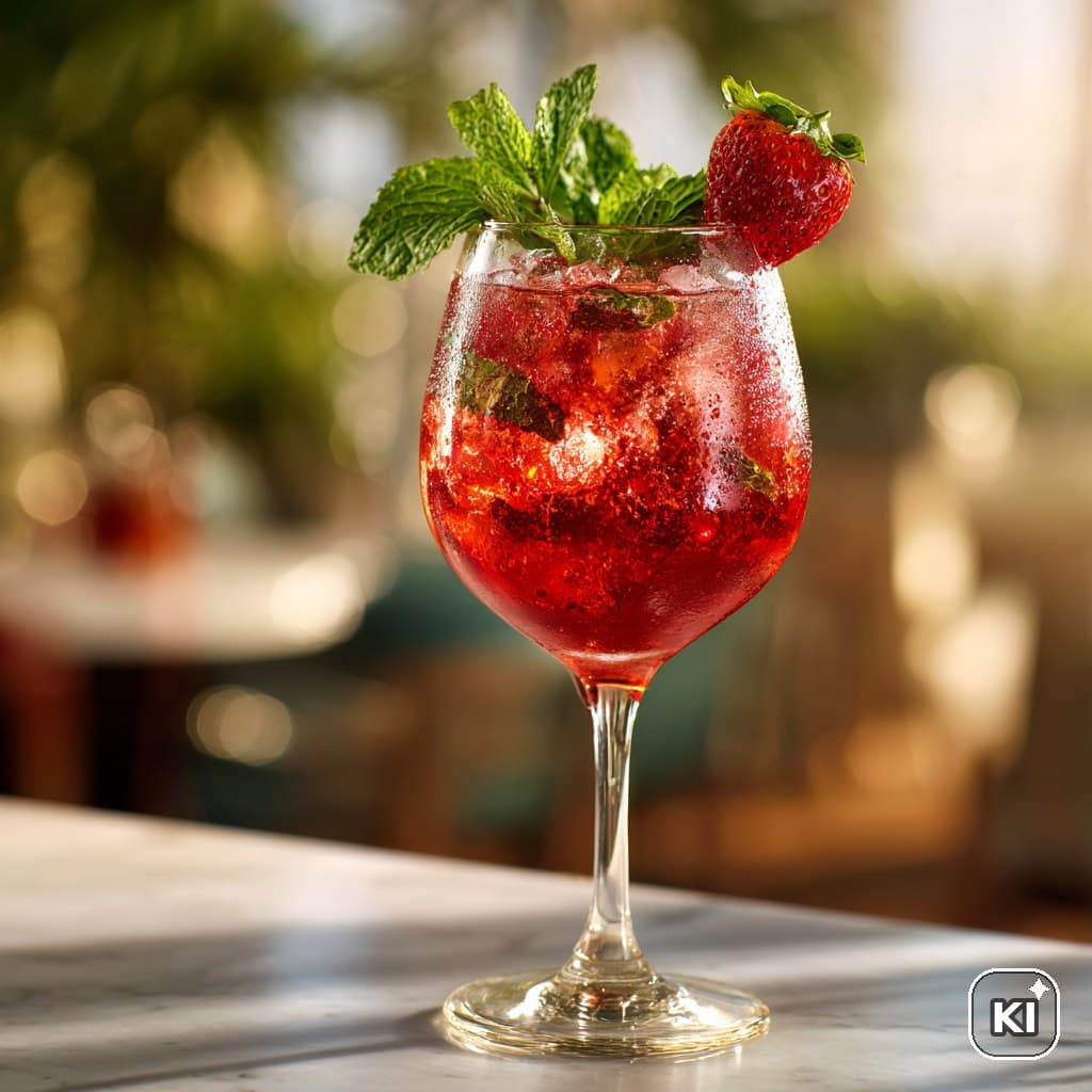 Lillet Berry Minze Cocktail