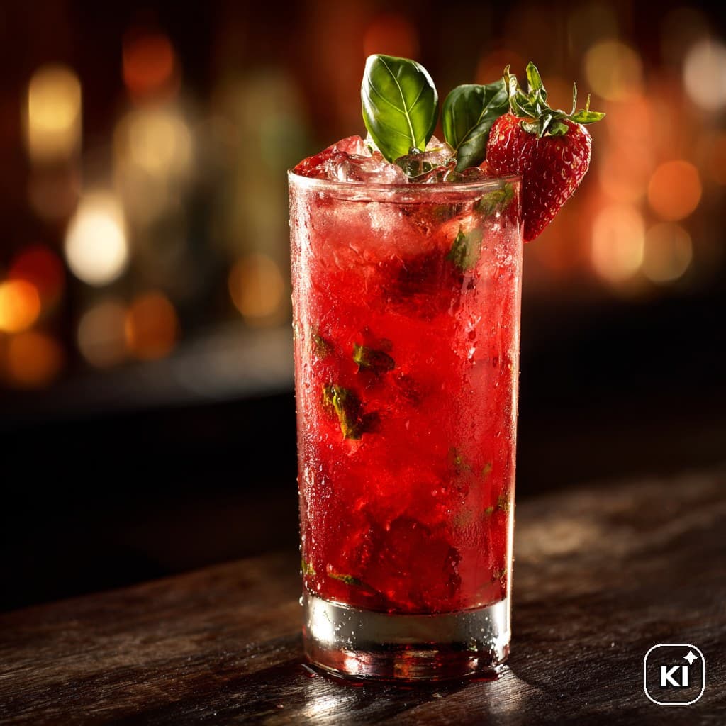 Strawberry Basil Mule Cocktail