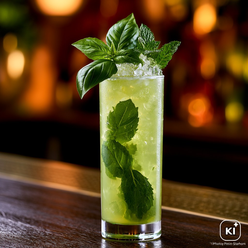 Basilikum Mojito Cocktail Rezept