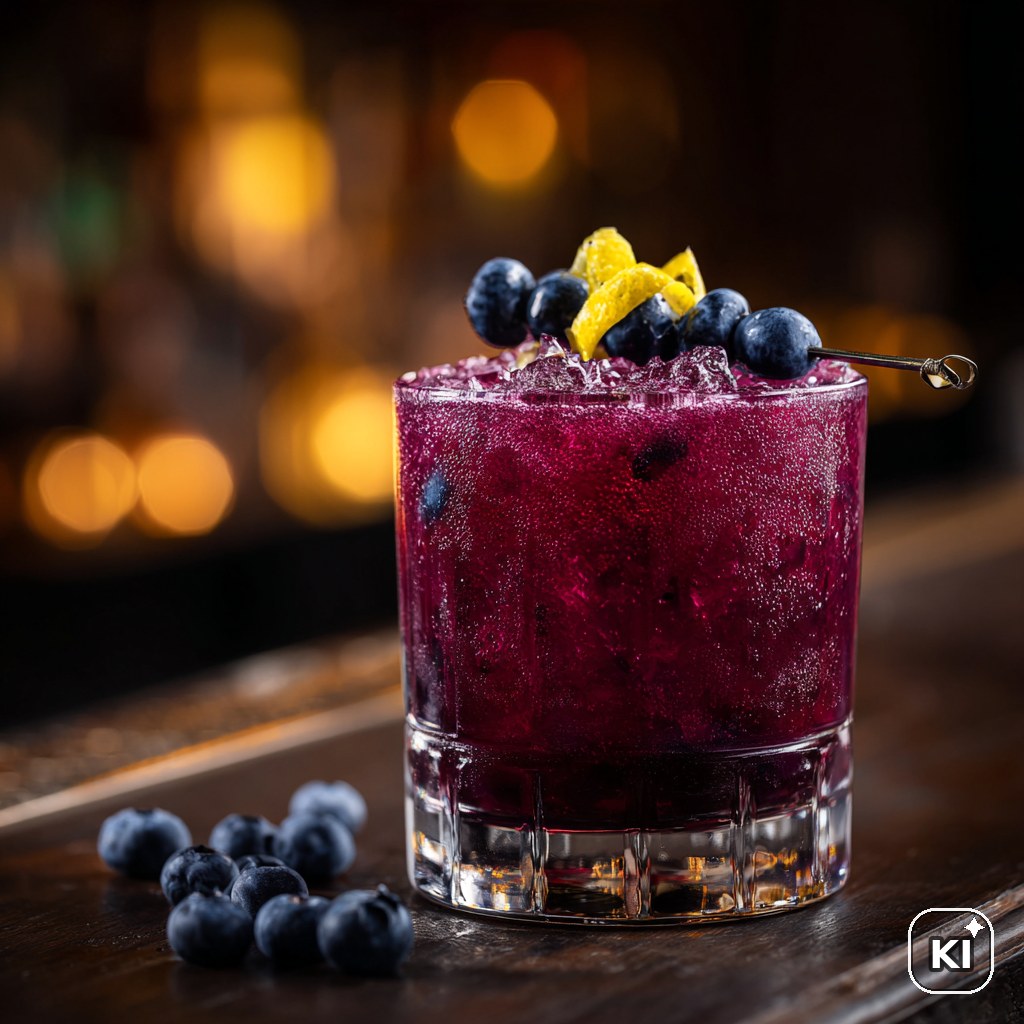 Blaubeer-Gin Fizz Cocktail Rezept
