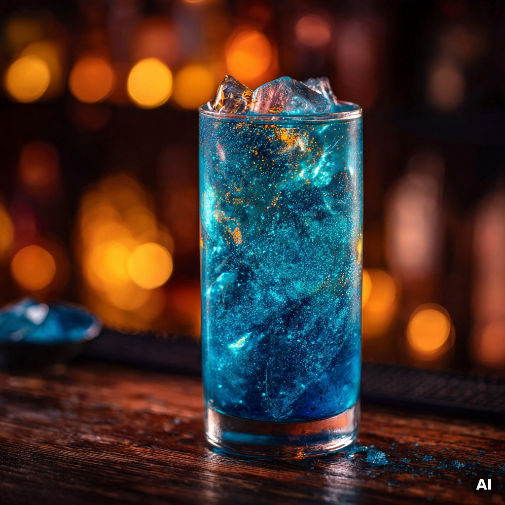 Blue Ocean Glitzer Cocktail Rezept