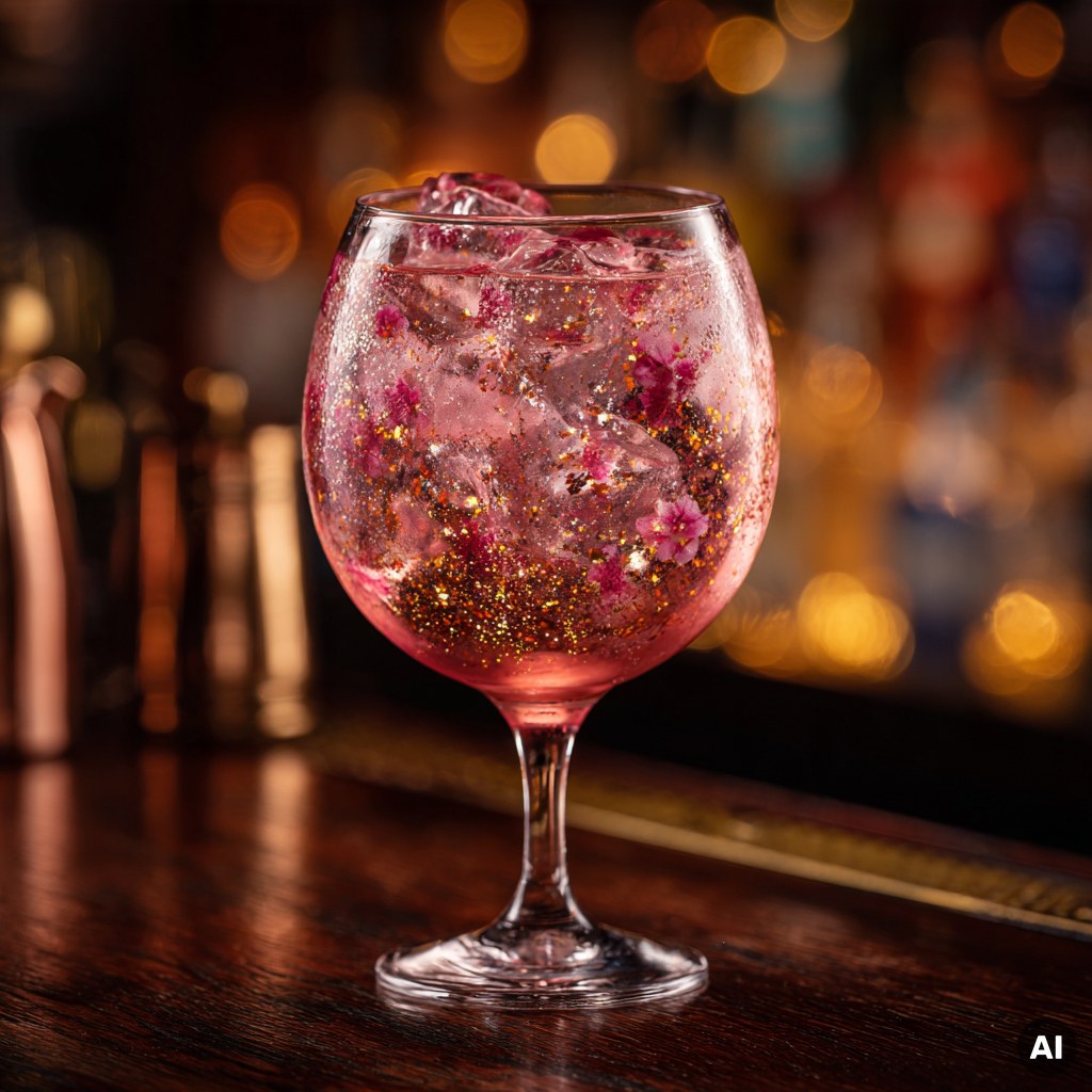 Cherry Blossom Glitzer Spritz Cocktail Rezept