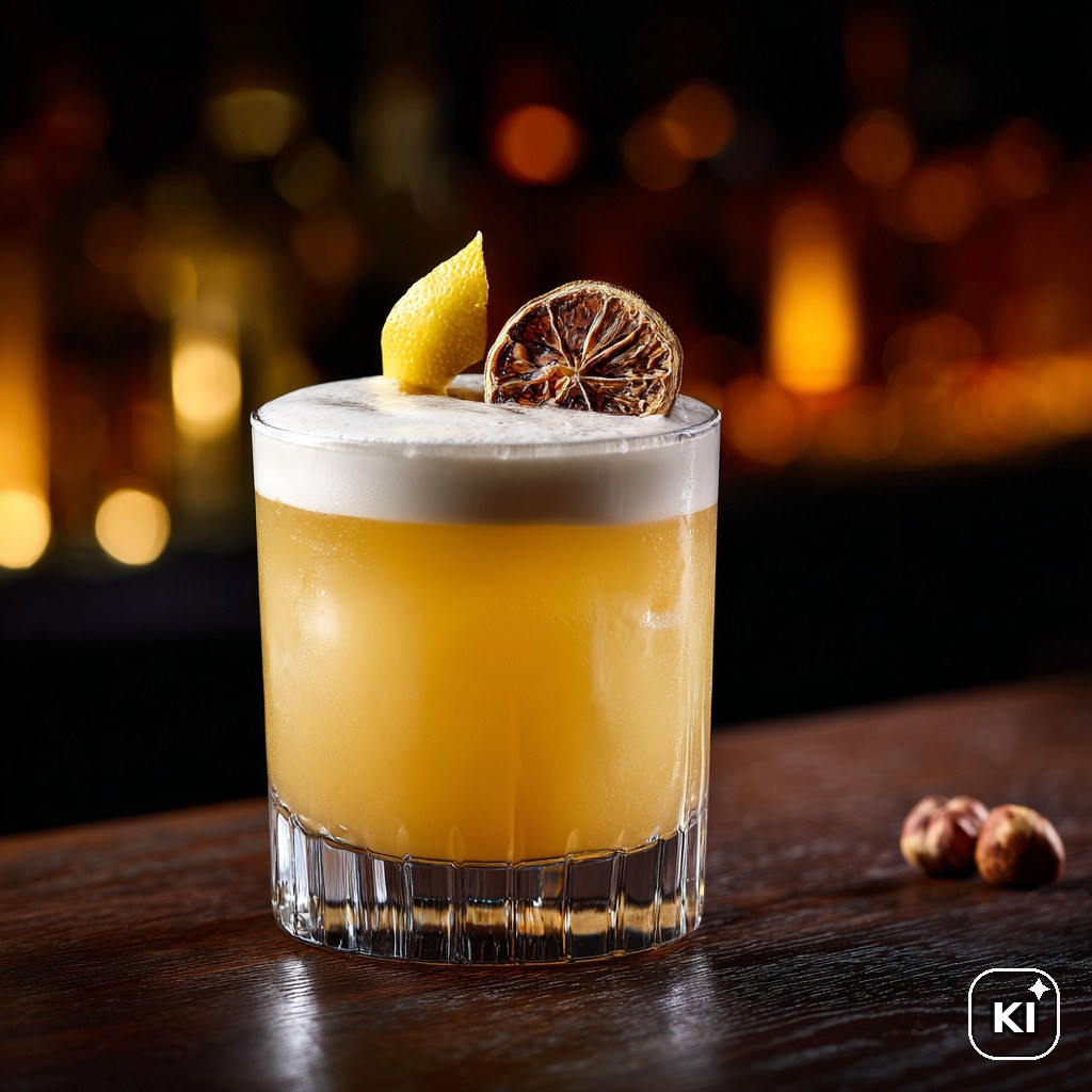Haselnuss Whiskey Sour Cocktail Rezept