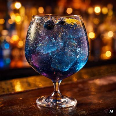 Blueberry Sparkle Cocktail