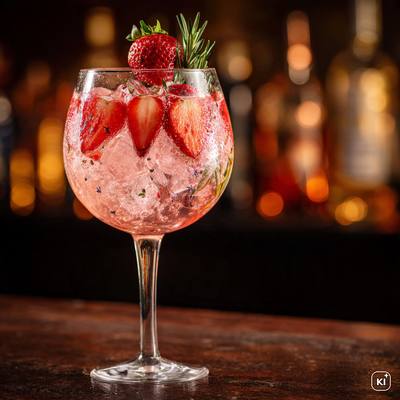 Erdbeer Gin Tonic Cocktail