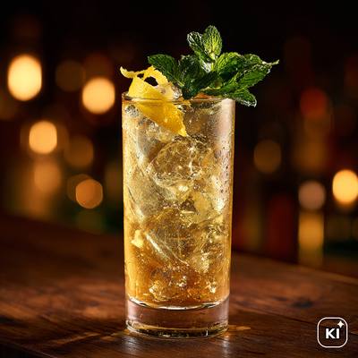 Grüntee-Gin Highball