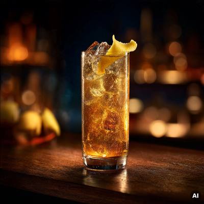 Oxymel Whiskey Highball Cocktail