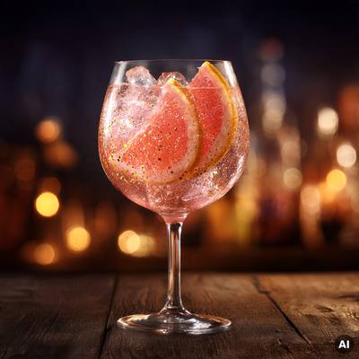 Pink Grapefruit Glitzer Spritz Cocktail Rezept