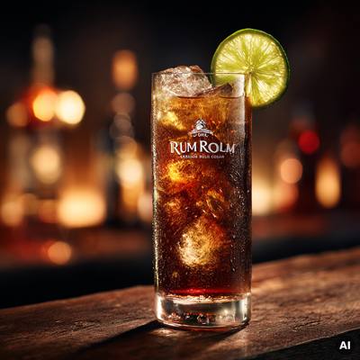 Rum & Cola Highball Cocktail