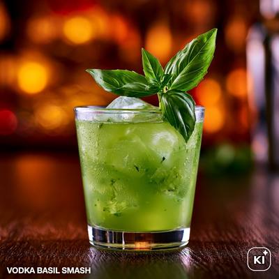 Vodka Basil Smash Cocktail