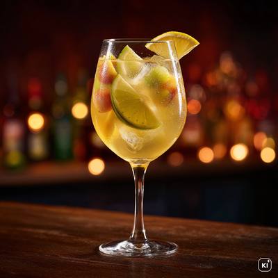 Weisse Sangria mit Sirup Cocktail Rezept